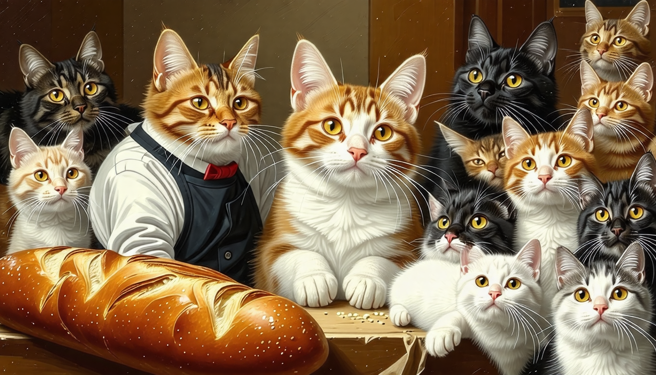 découvrez comment un boulanger s'est retrouvé submergé par une multitude de chats après avoir offert un chat pour l'achat d'une baguette. une histoire étonnante qui vous fera sourire !