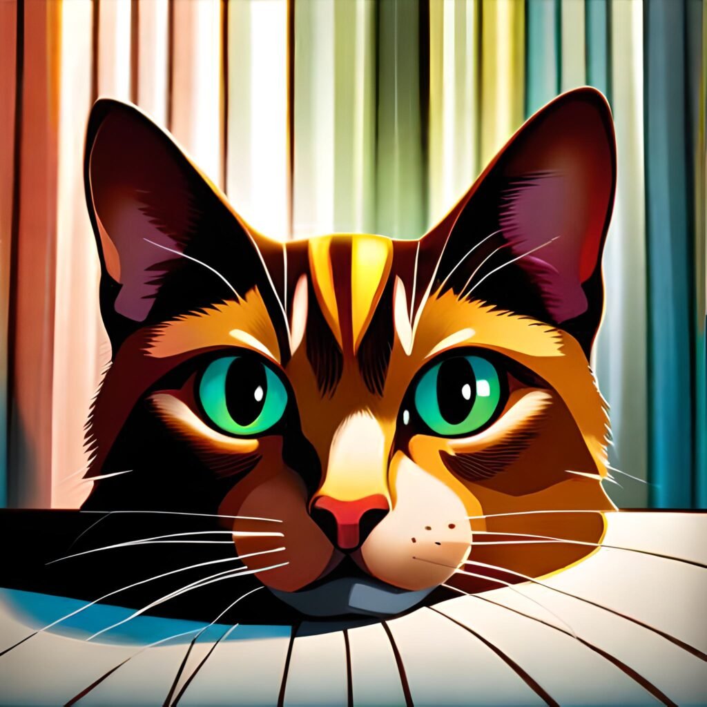Tableau de chat style pop Art - tête de chat