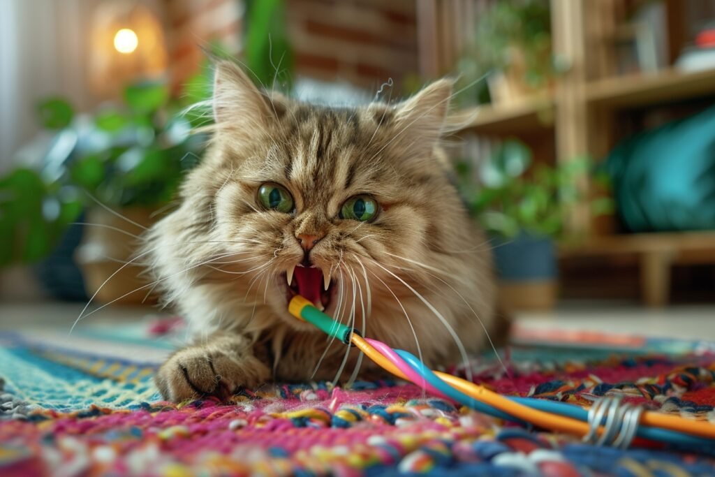 Les raisons pour lesquelles les chats aiment mâcher des câbles et comment l’éviter