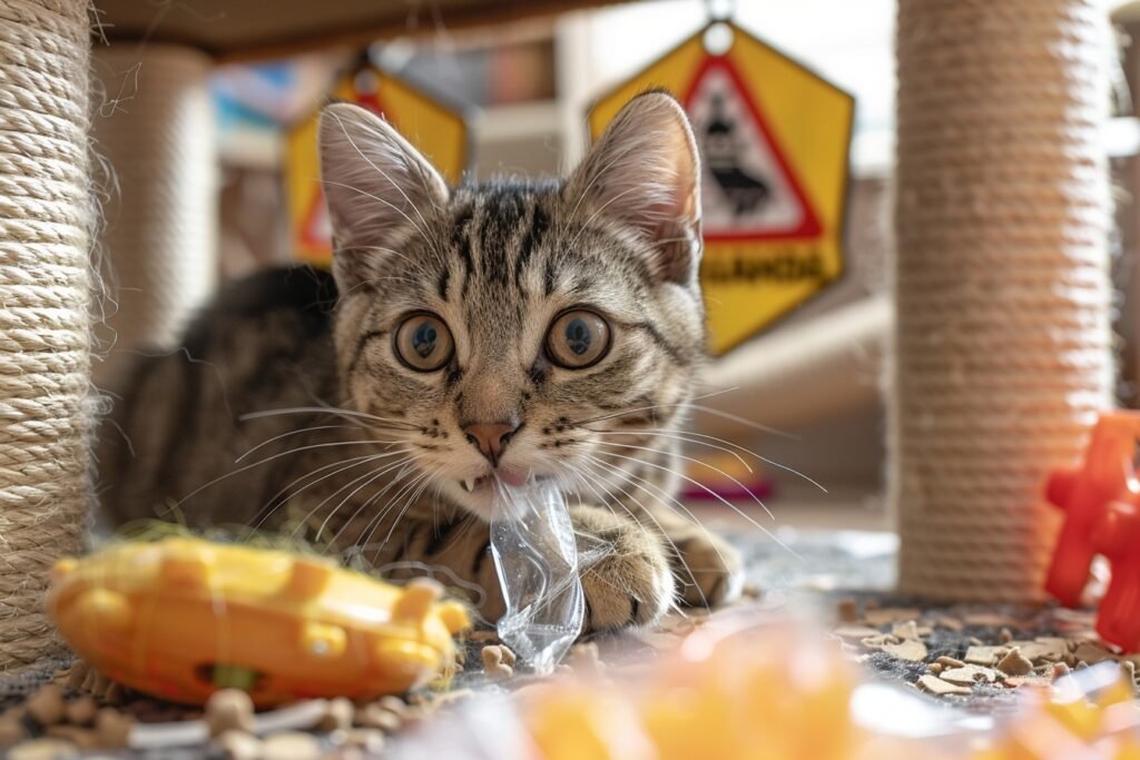 Pourquoi mon chat mâche-t-il du plastique ? Dangers et solutions
