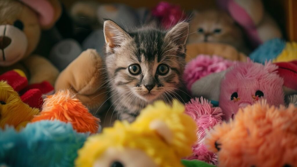 Cet adorable chaton a trouvé du réconfort auprès de peluches soigneusement disposées. Comment a-t-il survécu ?